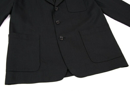Y's for men Wool Pinstripe Patch Pocket Jacket Black Size 3