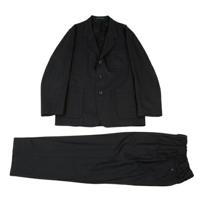 Y's for men Wool Pinstripe Patch Pocket Jacket Black Size 3