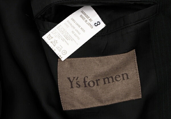 Y's for men Wool Pinstripe Patch Pocket Jacket Black Size 3