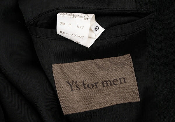 Y's for men Wool Pinstripe Patch Pocket Jacket Black Size 3
