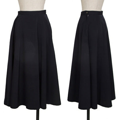 COMME des GARCONS Wool Paneled Flare Midi Skirt Navy Size M