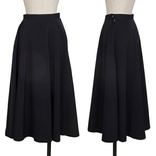 COMME des GARCONS Wool Paneled Flare Midi Skirt Navy Size M