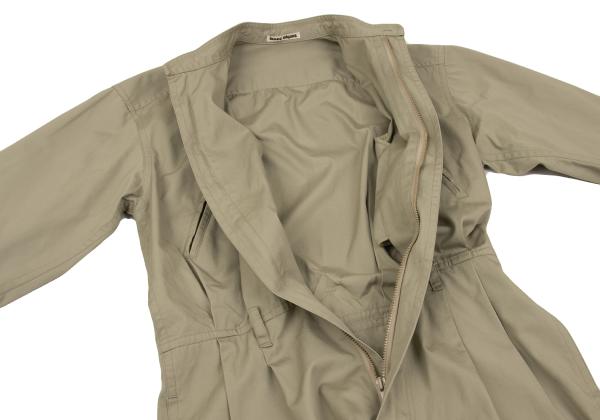 ISSEY MIYAKE Stand Collar Zip Up All-in-One Beige Size M