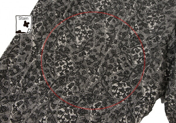 ISSEY MIYAKE Lace Print Curved Panel White Black Pants Size 1
