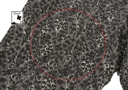 ISSEY MIYAKE Lace Print Curved Panel White Black Pants Size 1