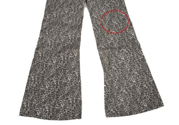 ISSEY MIYAKE Lace Print Curved Panel White Black Pants Size 1
