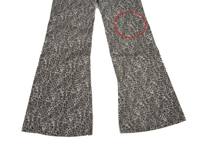 ISSEY MIYAKE Lace Print Curved Panel White Black Pants Size 1