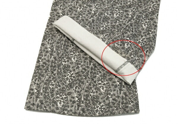 ISSEY MIYAKE Lace Print Curved Panel White Black Pants Size 1