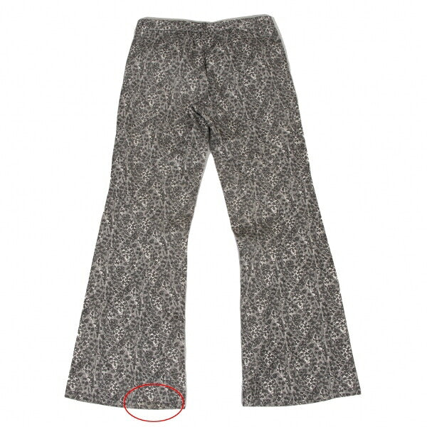 ISSEY MIYAKE Lace Print Curved Panel White Black Pants Size 1