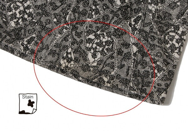 ISSEY MIYAKE Lace Print Curved Panel White Black Pants Size 1