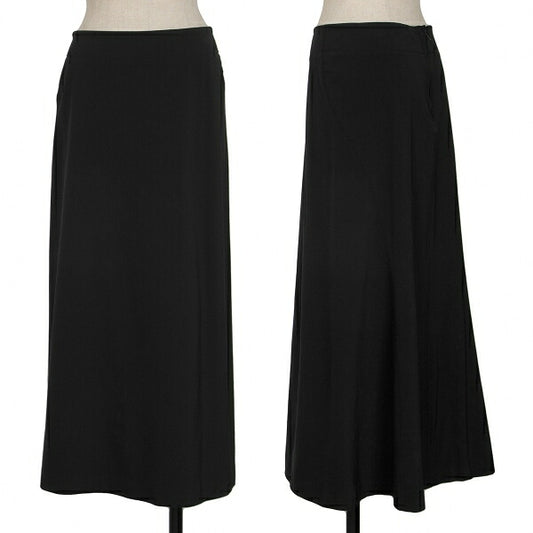 ISSEY MIYAKE Nylon Stretch Back Curve Skirt Black Size 2