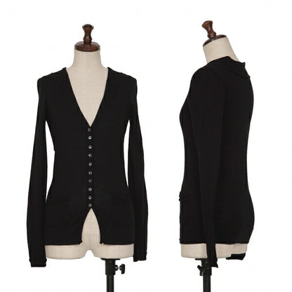 EMPORIO ARMANI Wool Button Design Cardigan Black Size 38