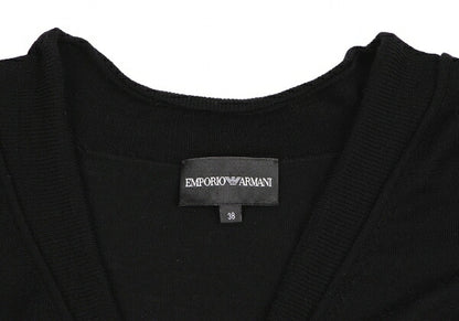 EMPORIO ARMANI Wool Button Design Cardigan Black Size 38