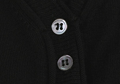EMPORIO ARMANI Wool Button Design Cardigan Black Size 38