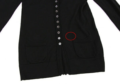 EMPORIO ARMANI Wool Button Design Cardigan Black Size 38