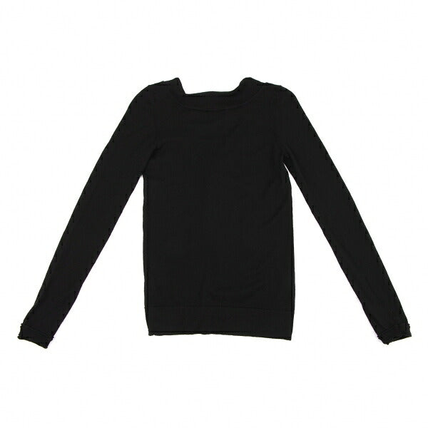 EMPORIO ARMANI Wool Button Design Cardigan Black Size 38