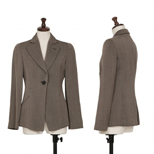 EMPORIO ARMANI Wool Blend Slanted 1-Button Jacket Size 38