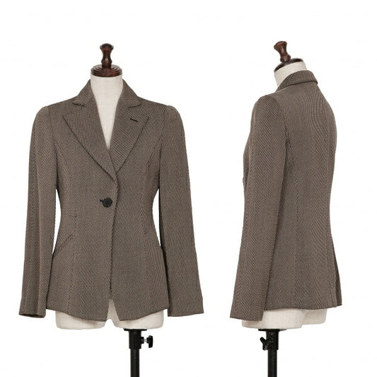 EMPORIO ARMANI Wool Blend Slanted 1-Button Jacket Size 38