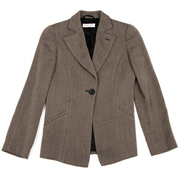 EMPORIO ARMANI Wool Blend Slanted 1-Button Jacket Size 38