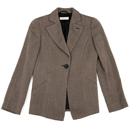 EMPORIO ARMANI Wool Blend Slanted 1-Button Jacket Size 38