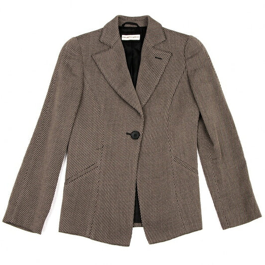 EMPORIO ARMANI Wool Blend Slanted 1-Button Jacket Size 38