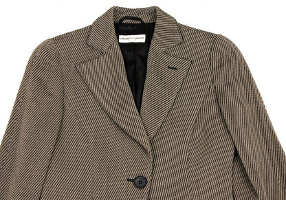 EMPORIO ARMANI Wool Blend Slanted 1-Button Jacket Size 38