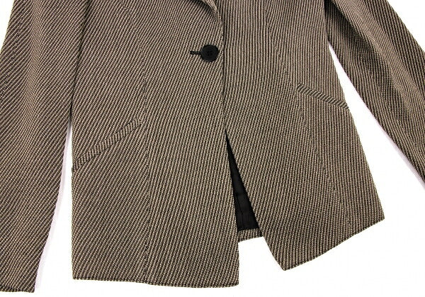 EMPORIO ARMANI Wool Blend Slanted 1-Button Jacket Size 38