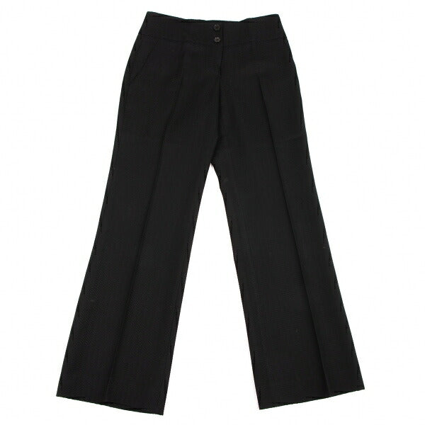 EMPORIO ARMANI Rayon Wool High Waist Pants Black Size 38