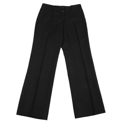 EMPORIO ARMANI Rayon Wool High Waist Pants Black Size 38