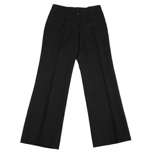 EMPORIO ARMANI Rayon Wool High Waist Pants Black Size 38
