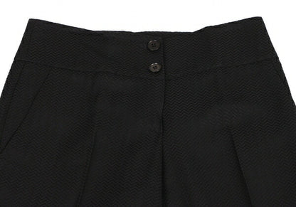 EMPORIO ARMANI Rayon Wool High Waist Pants Black Size 38
