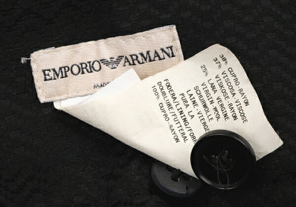 EMPORIO ARMANI Rayon Wool High Waist Pants Black Size 38