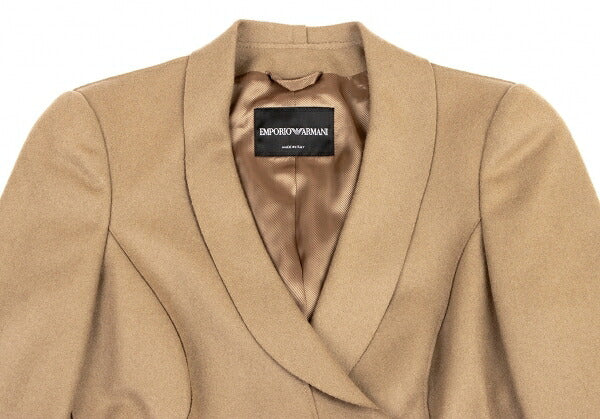 EMPORIO ARMANI Wool Nylon Ruffle Hem Jacket Brown Size 36