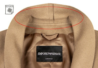 EMPORIO ARMANI Wool Nylon Ruffle Hem Jacket Brown Size 36