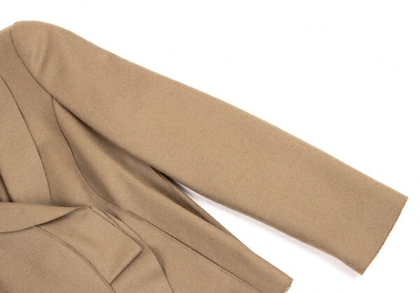 EMPORIO ARMANI Wool Nylon Ruffle Hem Jacket Brown Size 36