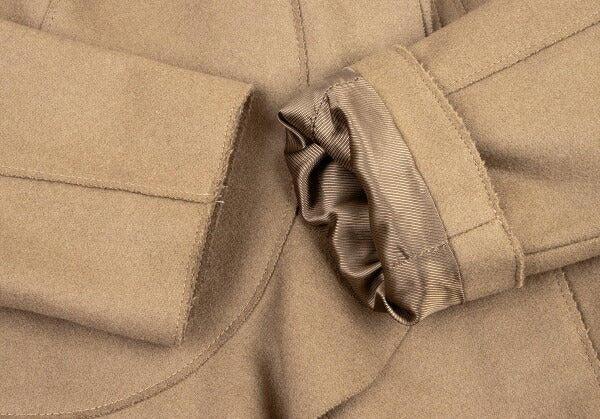 EMPORIO ARMANI Wool Nylon Ruffle Hem Jacket Brown Size 36