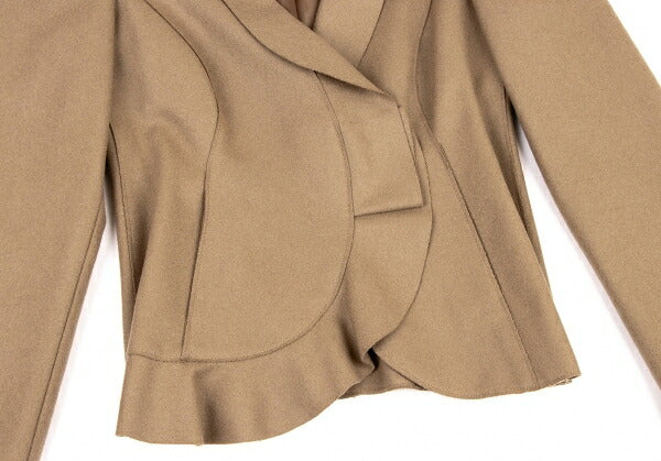 EMPORIO ARMANI Wool Nylon Ruffle Hem Jacket Brown Size 36