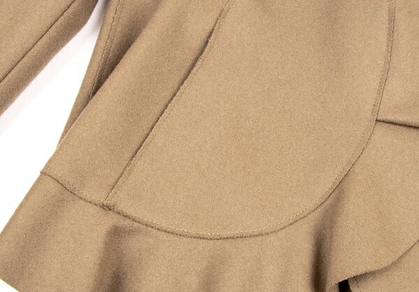 EMPORIO ARMANI Wool Nylon Ruffle Hem Jacket Brown Size 36