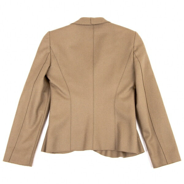 EMPORIO ARMANI Wool Nylon Ruffle Hem Jacket Brown Size 36