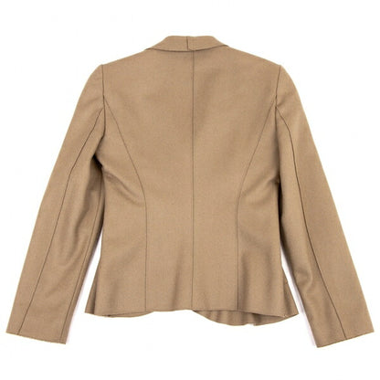 EMPORIO ARMANI Wool Nylon Ruffle Hem Jacket Brown Size 36