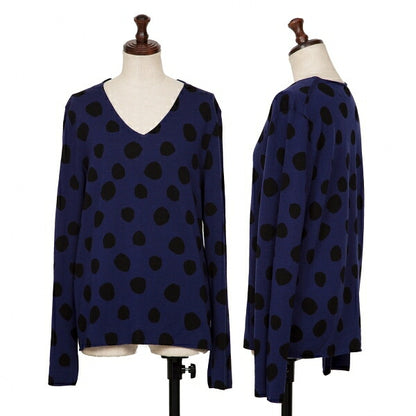 COMME des GARCONS Wool Dot Print Sweater Blue Black Size M