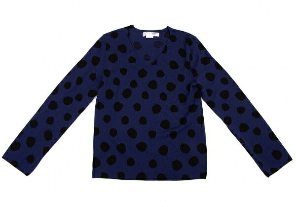 COMME des GARCONS Wool Dot Print Sweater Blue Black Size M