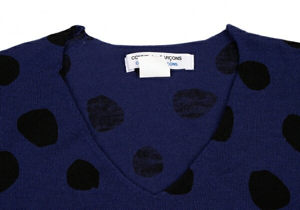 COMME des GARCONS Wool Dot Print Sweater Blue Black Size M