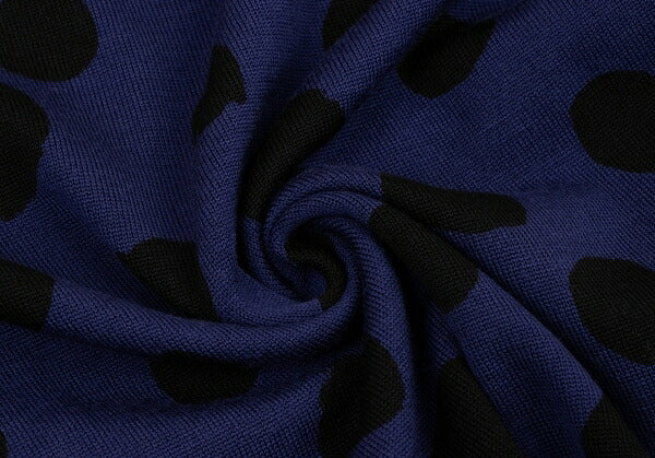 COMME des GARCONS Wool Dot Print Sweater Blue Black Size M