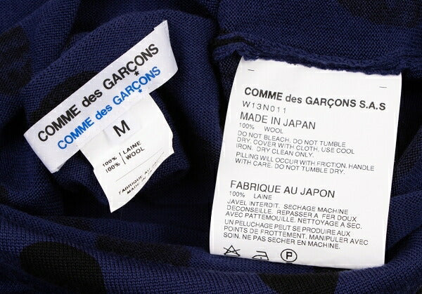 COMME des GARCONS Wool Dot Print Sweater Blue Black Size M