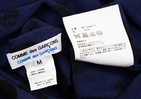 COMME des GARCONS Wool Dot Print Sweater Blue Black Size M