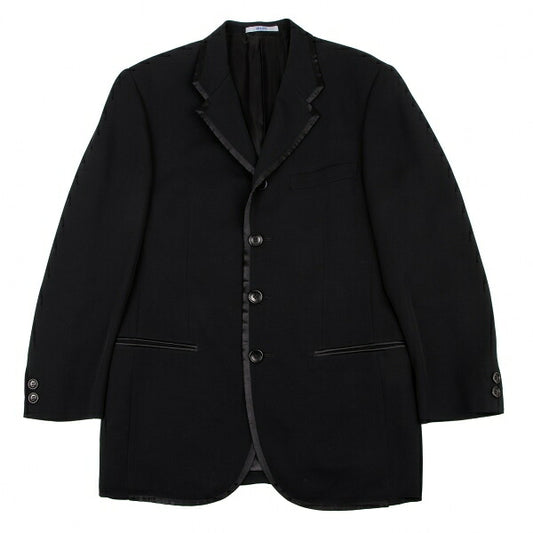 KENZO Black Wool Rayon Piping Jacket Size 2