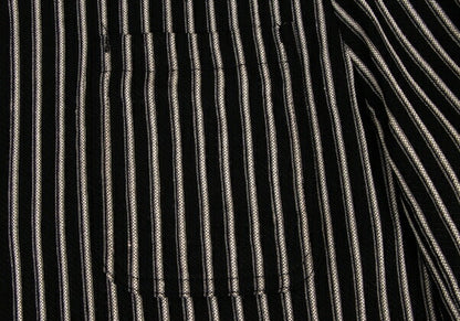 KENZO Linen Blend Stripe Woven Shirt Jacket Black Size 3