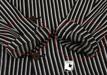 KENZO Linen Blend Stripe Woven Shirt Jacket Black Size 3