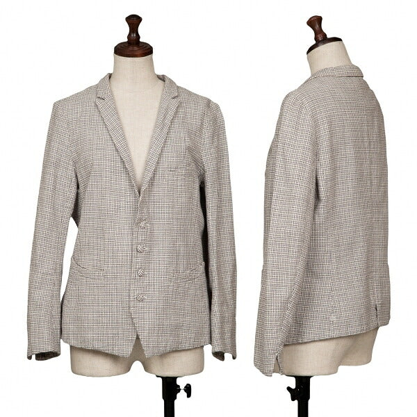 45rpm 45R Cotton Stand Collar Check Jacket White Size 2
